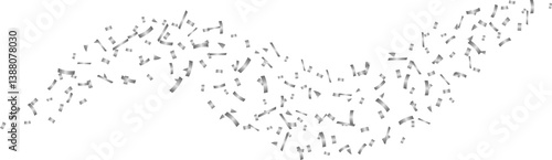 Silver confetti flying float in air element magic shining sparkles scatter vector