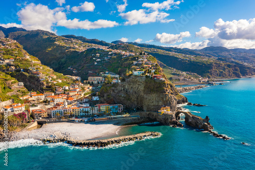 Obraz na płótnie Panoramic view of the small village of Ponta do Sol, near Funchal. Madeira Island, Portugal w salonie