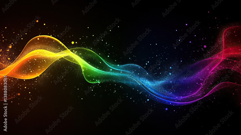 Fototapeta premium Abstract flowing lines in neon colors on a dark vibrant background