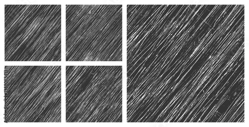 Dynamic Diagonal Rough Scratches Seamless Textures Set Vector Assorted Various Abstract Backgrounds. Varied Vintage Overlay Boundless Oblique Scraped Texture Clip Art Bundle. Shabby Weathered Material