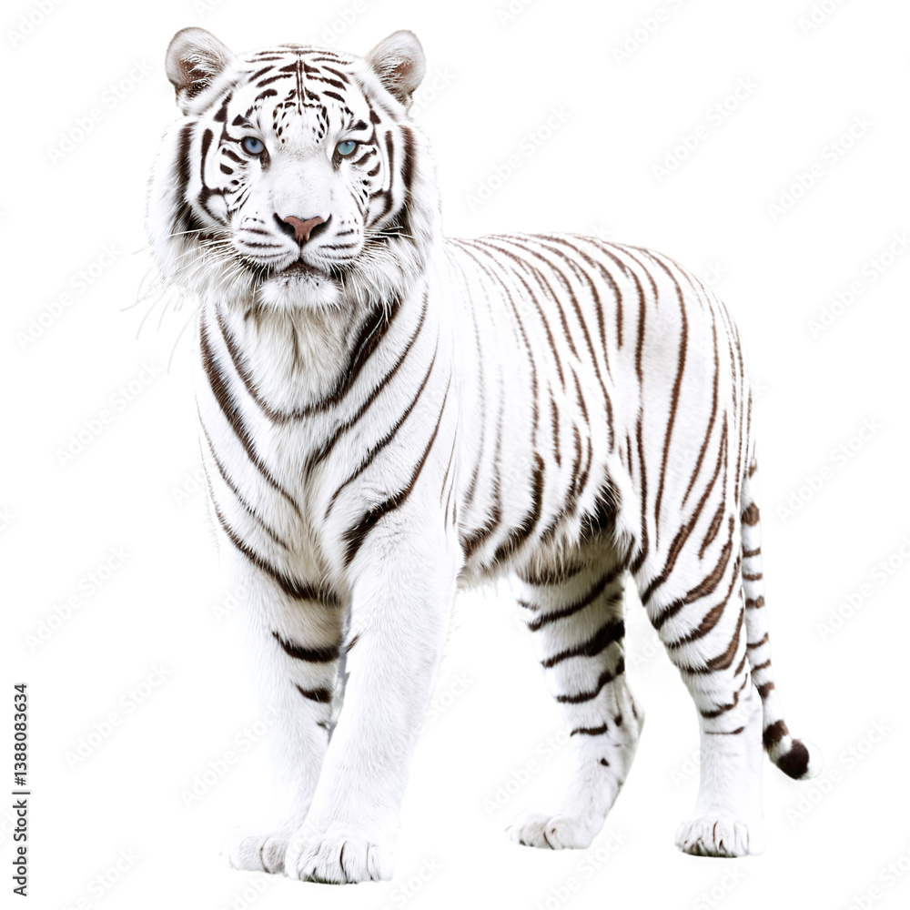 Fototapeta premium white tiger isolated on transparent background