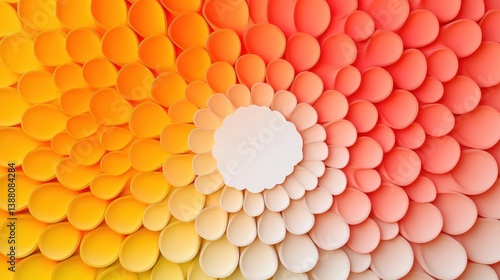 Hunger signals Concept. Colorful concentric circles resembling a flower pattern.