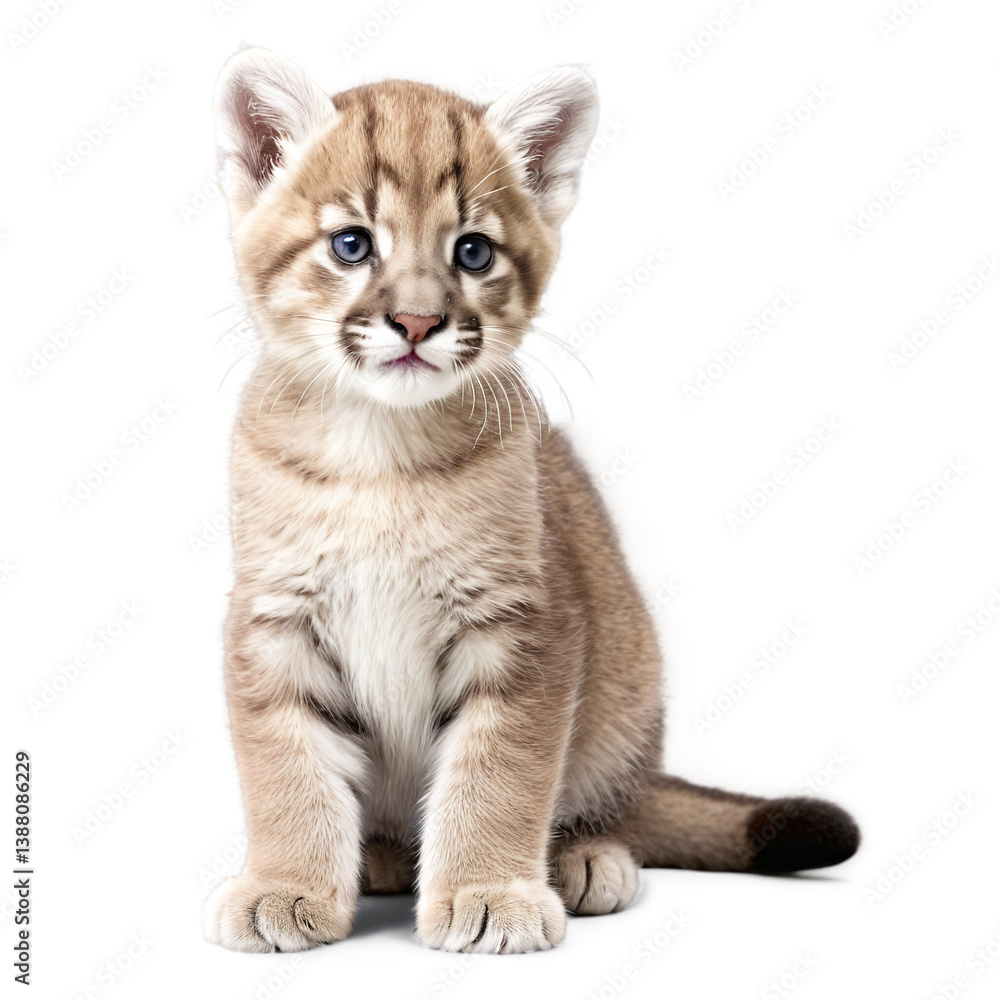 Obraz premium cougar kitten isolated on transparent background