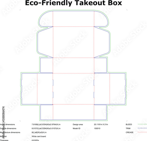 Ecofriendly Takeout Box Design Sustainable Packaging Template