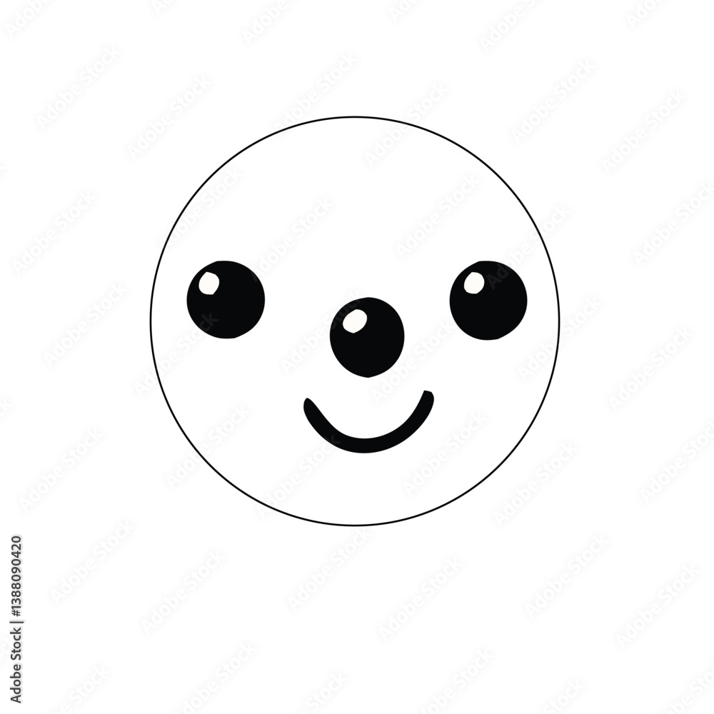 Smiley Face Icon on White Background in 3D with Yellow Color and Happy Expression Smiley Face Icon on White Background in 3D with Yellow Color and Happy Expression