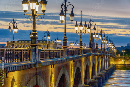 Bordeaux at sunset, France