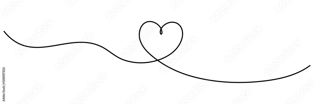 Continuous line drawing heart shape. Love linear symbol. Vector illustration isolated on white. Continuous line drawing heart shape. Love linear symbol. Vector illustration isolated on white.