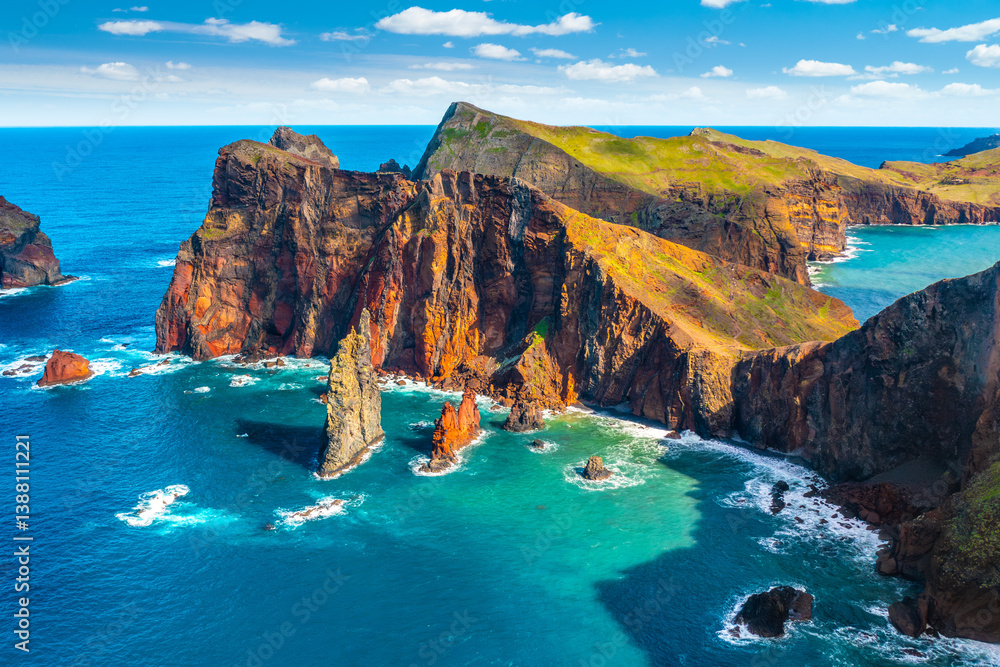 View of one of the best sights of Madeira Island. Cape Ponta de São Lourenço, Madeira Island, Portugal