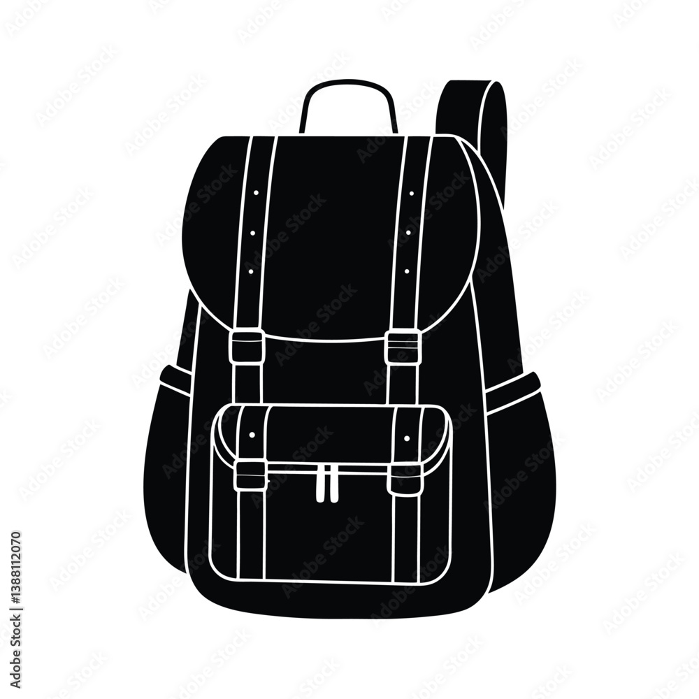 Fototapeta premium Tourist backpack Isolated With White Background