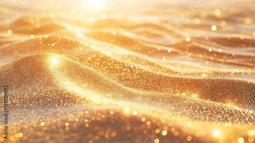 Fototapeta Naklejka Na Ścianę i Meble -  Sparkling golden sand dunes under bright sun