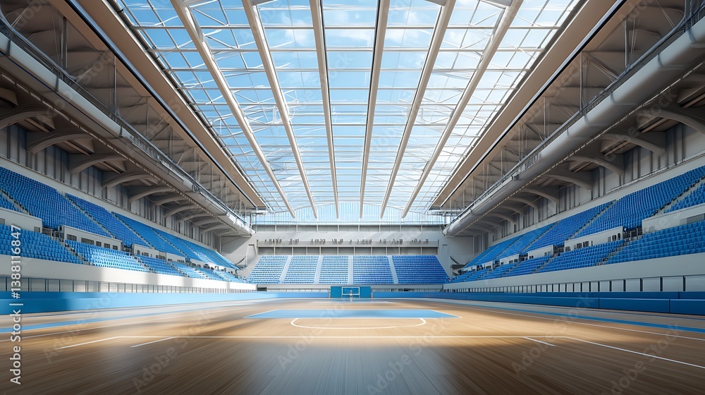 Fototapeta premium Empty volleyball court morning light images