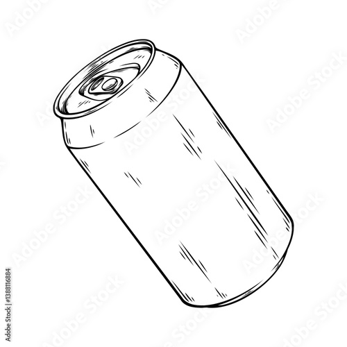 vector line art drawing illustration of a tin bottles