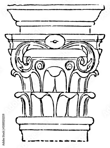 Tablou pe pânză Renaissance pilaster capital
