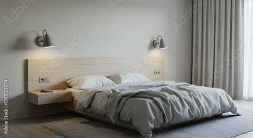 Calming Nordic Inspired Bedroom With Minimalist Design And Neutral Colors photo