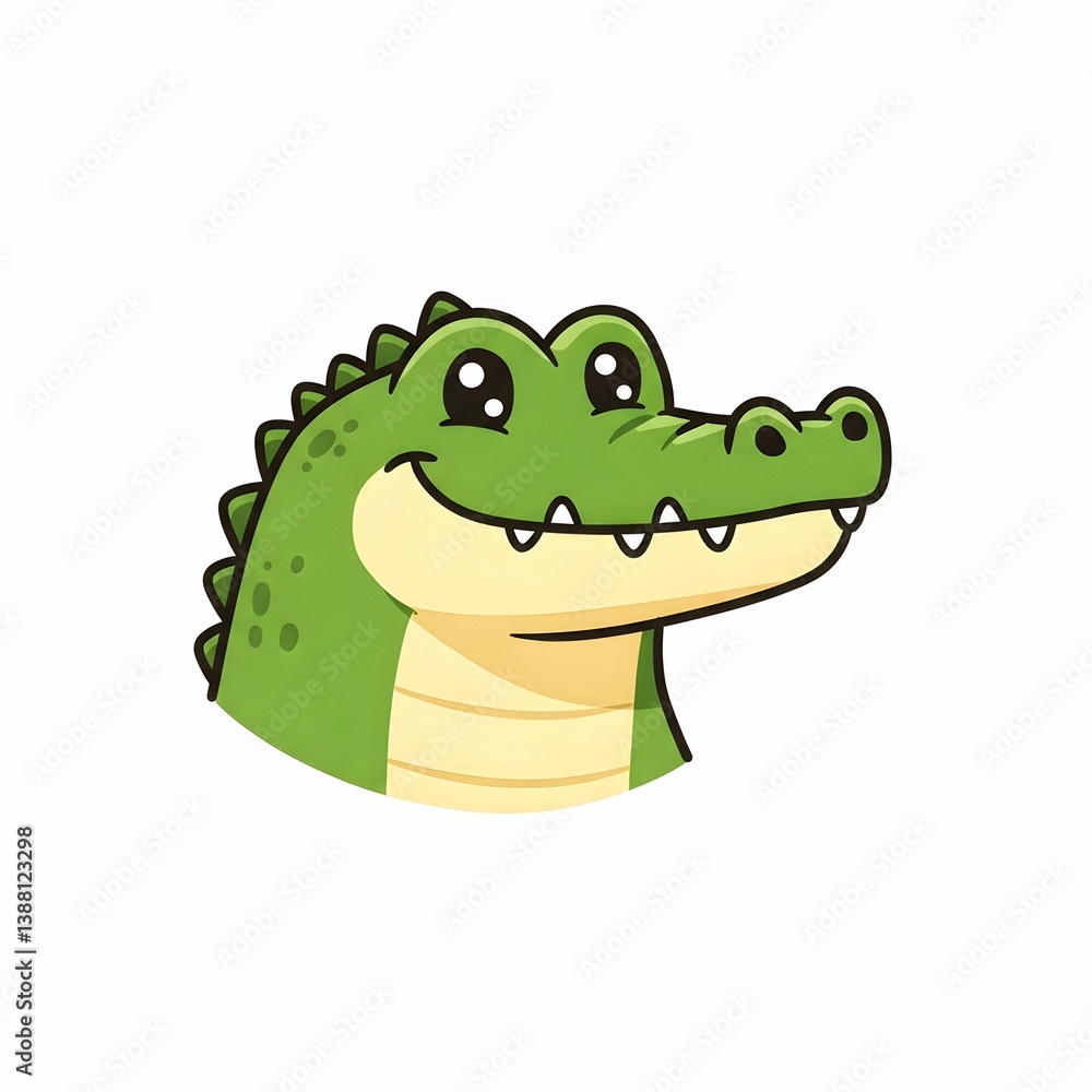 Obraz premium cartoon crocodile with a big smile vector illustration