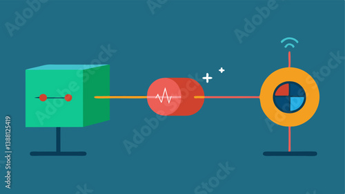 Quantum Measurement A visual of a qubit with a measurement device like a gauge next to it showing the transformation from a superposition state to a definite state depicted by