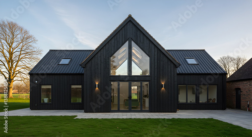 Stylish Modern Barn Conversion with Black Siding and Clerestory Windows