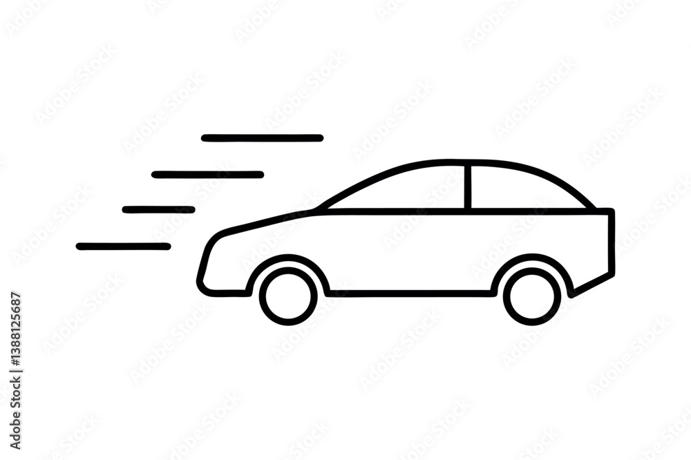Fototapeta premium Quick Car and Taxi and Delivery Icon Pack