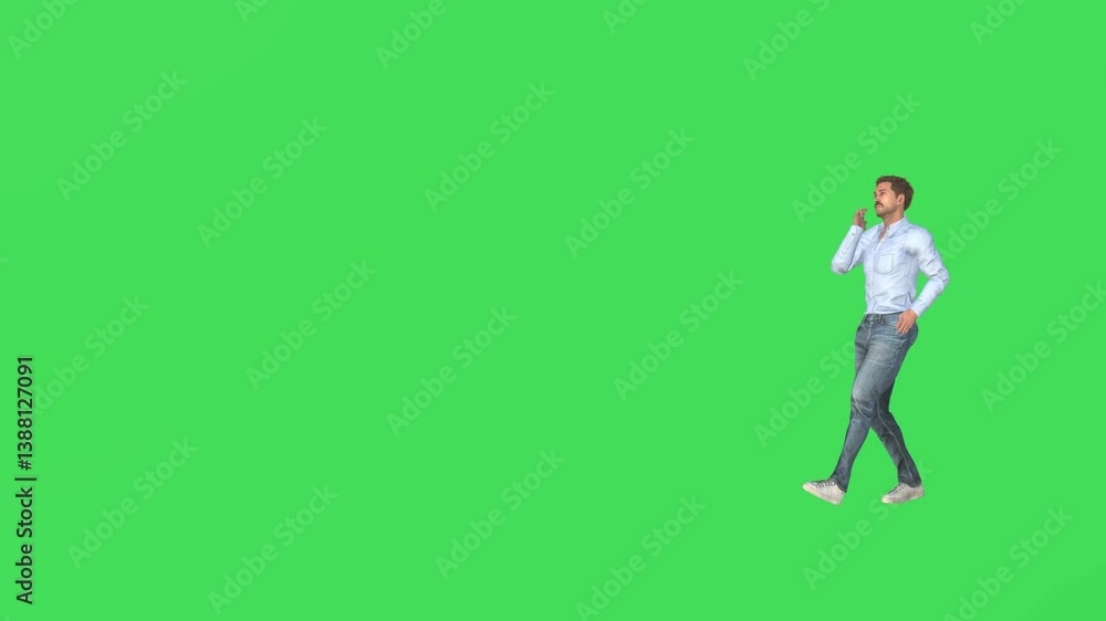 A professional-quality 3D render depicting 3d man walking on green screen, with chroma key background, designed for motion graphics and stock libraries. A professional-quality 3D render depicting 3d man walking on green screen, with chroma key background, designed for motion graphics and stock libraries.