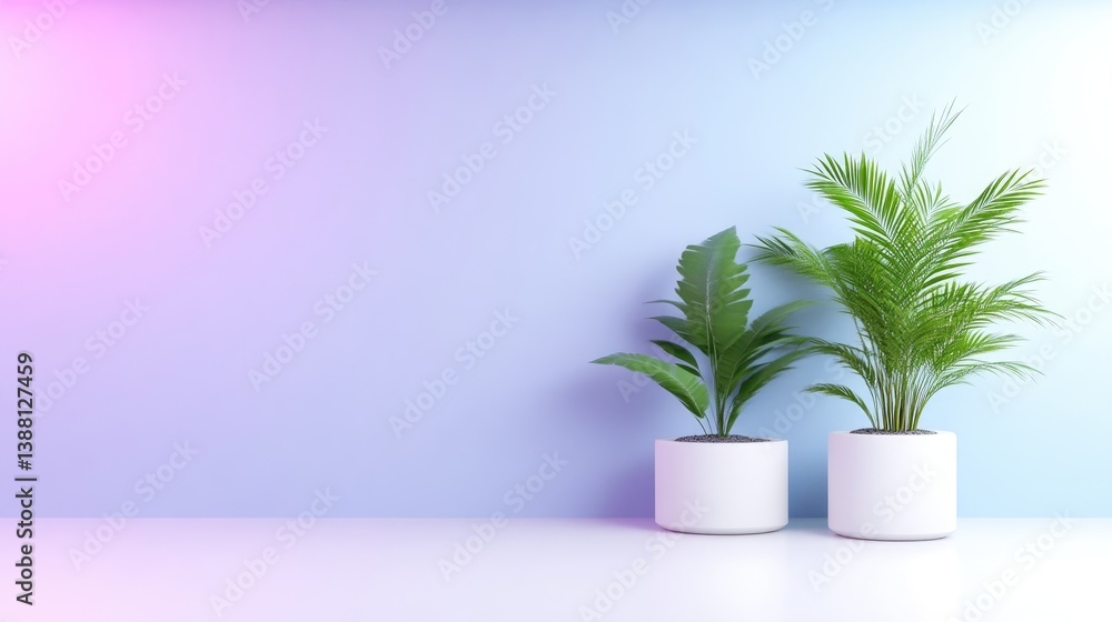 Obraz premium Simple, modern room with vibrant plants