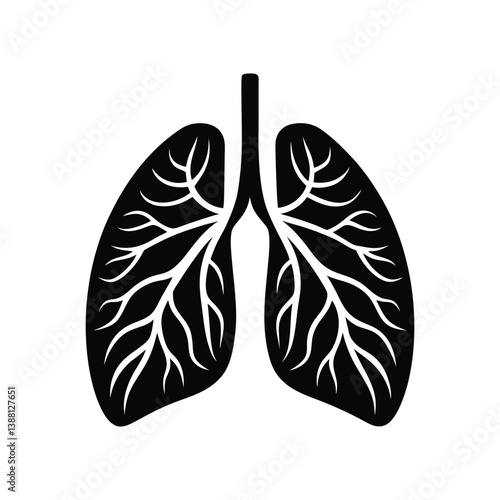 lung of a silhouette art