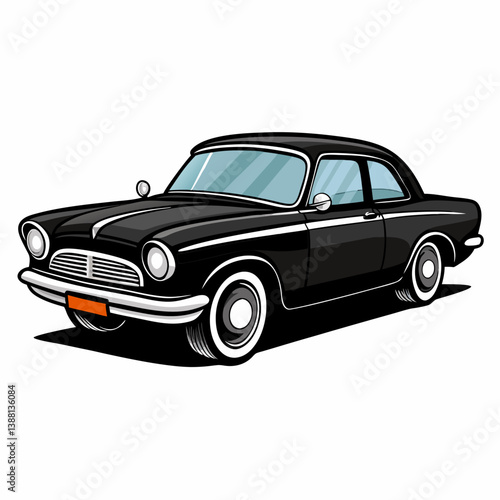 vintage car isolated on white