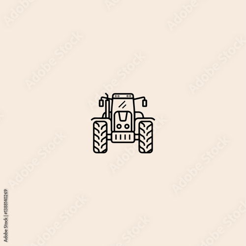 Tractor icon flat vector design. 