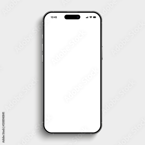 Smartphone mockup, 3D mobile phone device front view for ui ux presentation, high quality smart phone mockup with shadow, realistic smart phone isolated