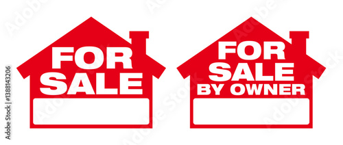 House For Sale Yard Signs Vector Set
