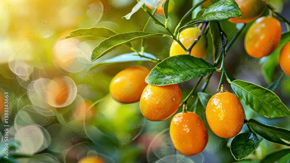 kumquat close up on tree. selective focus kumquat close up on tree. selective focus