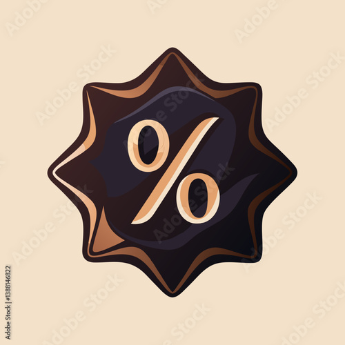 Percentage sign on a beige background, symbolizing numerical values or statistics.