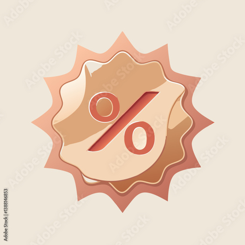 Percentage sign on a beige background, symbolizing numerical values or statistics.