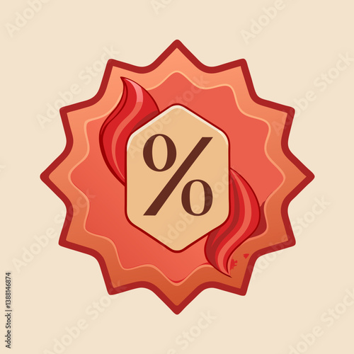 Percentage sign on a beige background, symbolizing numerical values or statistics.