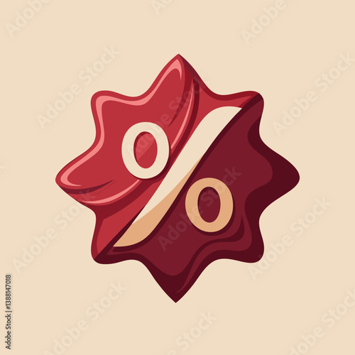 Percentage sign on a beige background, symbolizing numerical values or statistics.