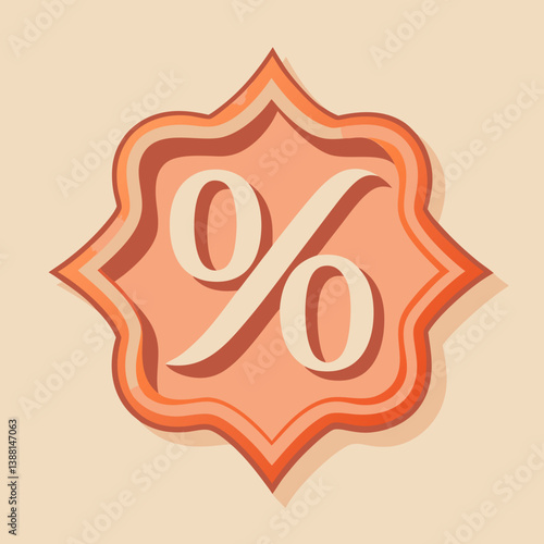 Percentage sign on a beige background, symbolizing numerical values or statistics.