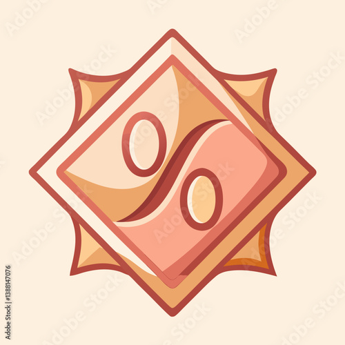 Percentage sign on a beige background, symbolizing numerical values or statistics.