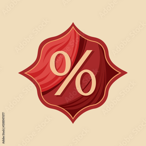 Percentage sign on a beige background, symbolizing numerical values or statistics.