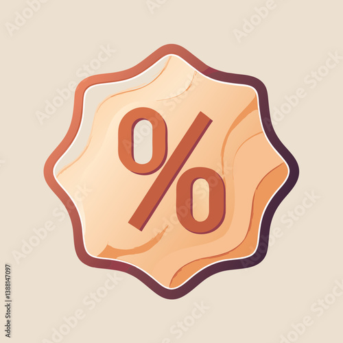 Percentage sign on a beige background, symbolizing numerical values or statistics.