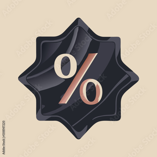 Percentage sign on a beige background, symbolizing numerical values or statistics.
