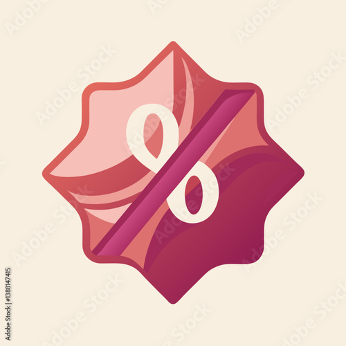 Percentage sign on a beige background, symbolizing numerical values or statistics.