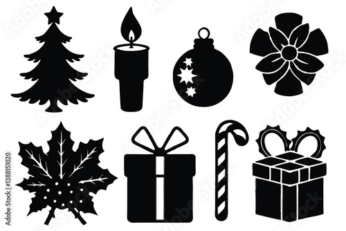 December, calendar, holly, postcard, hat, reindeer, angel, clip art, colors, cut out, greeting, icon set, tradition, vacations, weather, Christmas ornament, design element, frost, frozen, ice, snowing