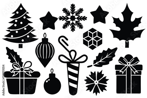 December, calendar, holly, postcard, hat, reindeer, angel, clip art, colors, cut out, greeting, icon set, tradition, vacations, weather, Christmas ornament, design element, frost, frozen, ice, snowing