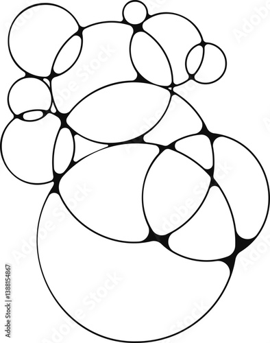 Collection of soap bubbles grouped together in an abstract, rounded form.