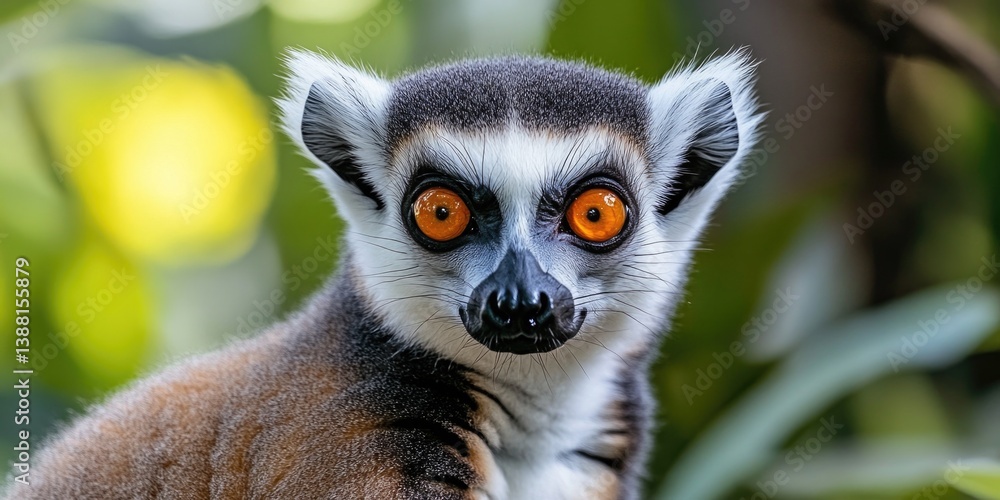 Fototapeta premium Lemur with orange eyes
