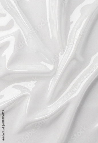 Glossy white plastic texture with layered folds, modern design