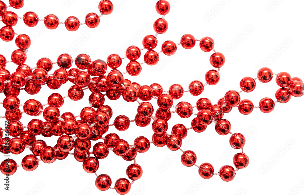 red beads on white background red beads on white background