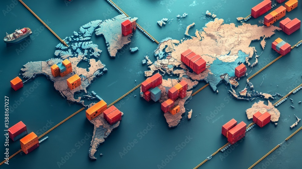 custom made wallpaper toronto digitalGlobal shipping trade map worldwide digital art business environment aerial view logistics and supply chain dynamics