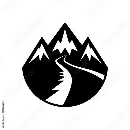 Mountain Trail Path Alternate Silhouette