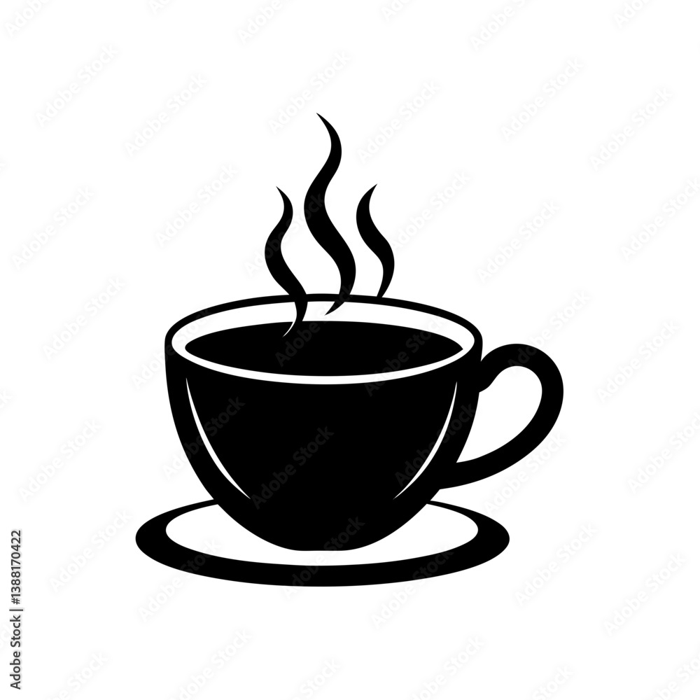 Hot Coffee Cup Silhouette Two Hot Coffee Cup Silhouette Two