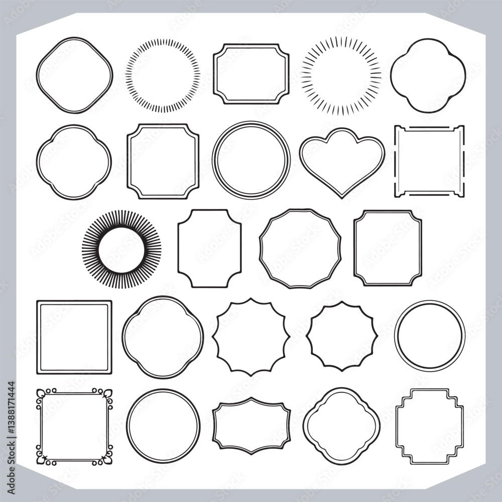 Ornamental and Calligraphic Frames Collection for Vintage Labels and Corner Designs
